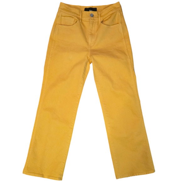 3×1 NYC Shelter Wide Leg Cropped Jeans High Rise in Marigold Size 25 - Picture 3 of 6